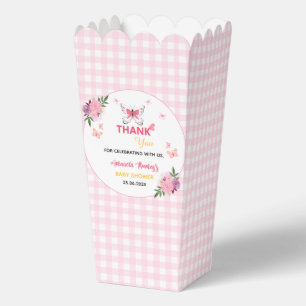 Süße rosa kleine Schmetterling-Baby-Party Dankesch Geschenkschachtel