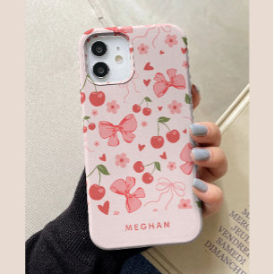 Süße Rosa Koketten-Kirschen- und Schleifen-Einzela Case-Mate iPhone Hülle