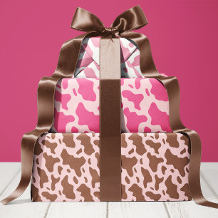Süße rosa Kuh-Druck-Country Geschenkpapier Set