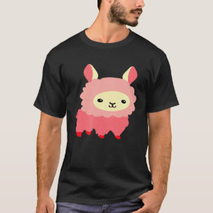 Süße rosa Lama sieht niedlich aus T-Shirt