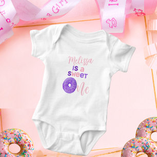 Süße Rosa Lila Süße Eines Mädchens Geburtstag Baby Strampler