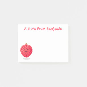 Süße rosa Lychee-Cartoon-Illustration Post-it Klebezettel