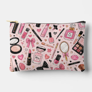 Süße rosa Mädchen-Make-up-Doodle-Muster-Kosmetik Zubehörtasche