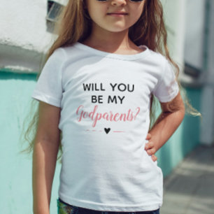 Süße rosa Mädchen-Patenelternschaftsanfrage Baby T-shirt