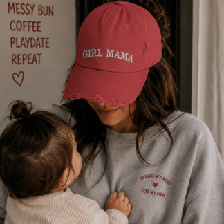 Süße rosa Mama-Mütze für Mütter von Töchtern Bestickte Baseballkappe