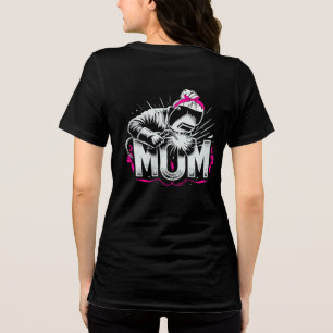Süße rosa Mama-Schweißerin beim Zünden eines Licht Tri-Blend Shirt