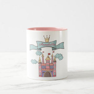 Süße rosa Märchenprinzessin Schloss benutzerdefini Zweifarbige Tasse