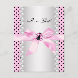 Süße rosa Marienkäfer-Baby-Party Einladung