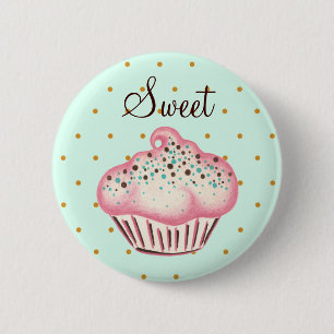 Süße rosa Minz-Cupcake-Taste Button