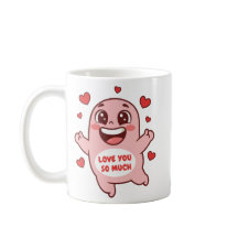 Süße rosa Monster-Liebe-dich-so-sehr-Kunst