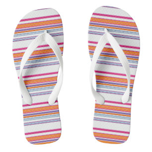 Süße rosa orange Streifen Flip Flops