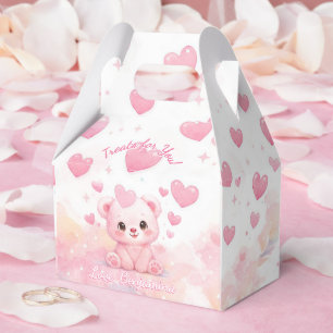 Süße rosa Pastell-Bären-Geburtstag Geschenkschachtel