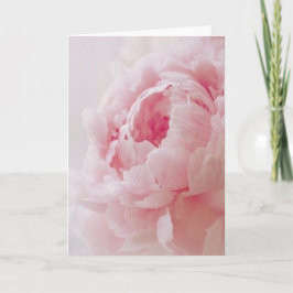 Süße rosa Pfingstrosen-Anmerkungs-Karte Dankeskarte