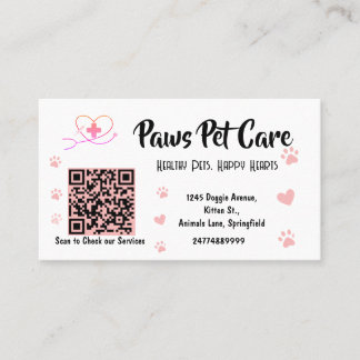 Süße rosa Pfoten Pet Care Haustier Shop Logo Name Visitenkarte