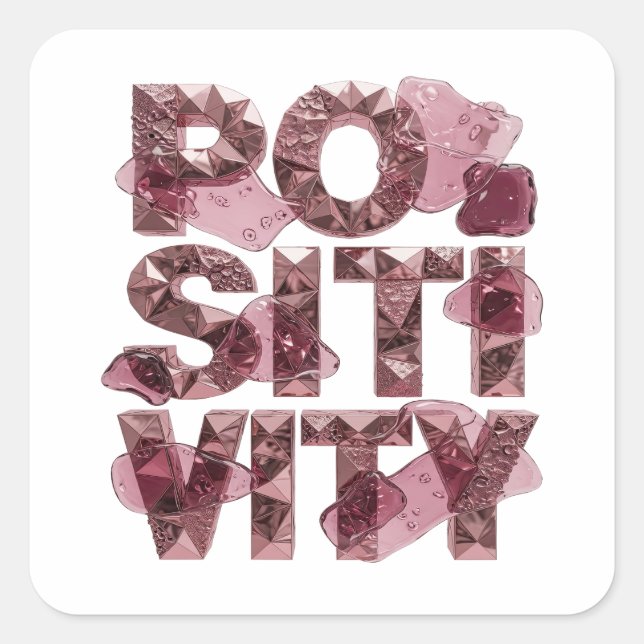 Süße rosa POSITIVITÄT Aufkleber Kunst (Vorderseite)
