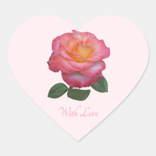 Süße rosa Rose mit Love Aufkleber
