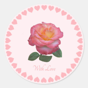 Süße rosa Rose mit Love Aufkleber