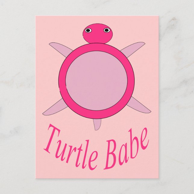 Süße rosa Schildkröten-Baby-Postkarte Postkarte (Vorderseite)