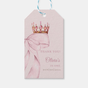 Süße rosa Schleife 1. Geburtstag Geschenkanhänger