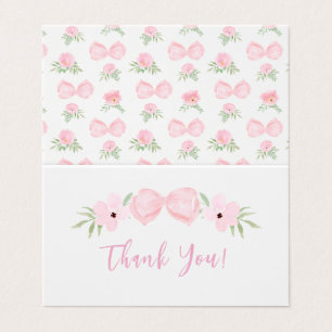 Süße rosa Schleife Baby Mädchen Shower Dankeskarte