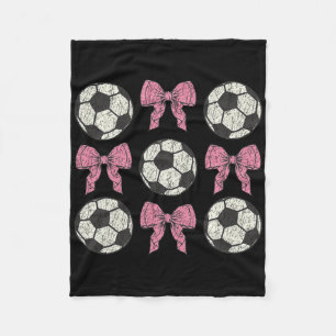 Süße Rosa Schleife Coquette Ll Fußball Mädchen Äst Fleecedecke