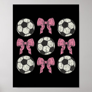 Süße rosa Schleife Coquette Ll Fußball Mädchen Äst Poster