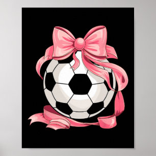 Süße rosa Schleife Coquette Ll Fußball Mädchen Äst Poster