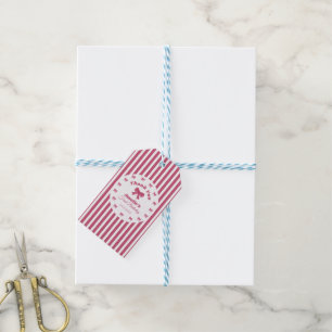 Süße rosa Schleife Erster Geburtstag Geschenkanhänger