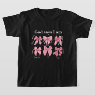 Süße rosa Schleifen Christliches Mädchen-T-Shirt T-Shirt