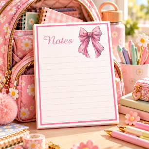 Süße rosa Schleifen-Schmuck-Ästhetik-Linien-Notiz Notizblock
