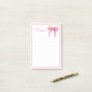 Süße rosa Schleifenband-Coquette-Ästhetik-Notizblä Post-it Klebezettel