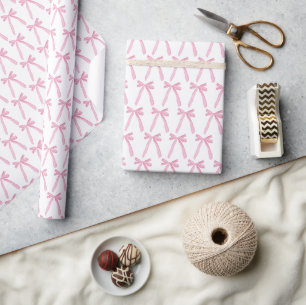 Süße rosa Schleifenbänder Muster Geschenkpapier