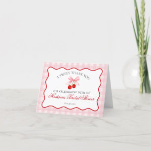 Süße rosa Schmachtlocke-Schleife Danke-Karte  Dankeskarte