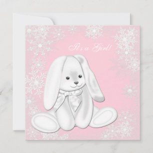 Süße rosa Schneeflocke Winter Wonderland Baby Show Einladung