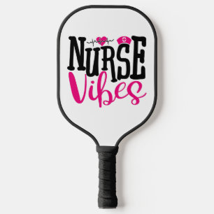 Süße rosa schwarze Krankenschwester Vibes Medizini Pickleball Schläger