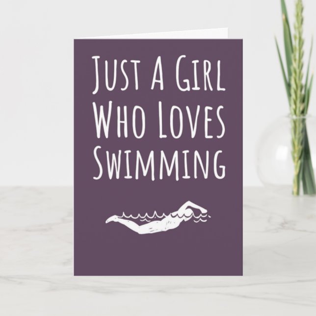 Süße rosa Schwimmkarten für Baby Mädchen Kind Schw Karte (Vorderseite)