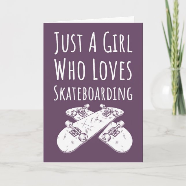 Süße rosa Skateboarding-Karten für Baby-Mädchen Ki Karte (Vorderseite)