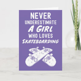 Süße rosa Skateboarding-Karten für Mädchen Skatebo Karte