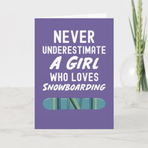 Süße rosa Snowboard-Karten für Baby Mädchen Kinder Karte