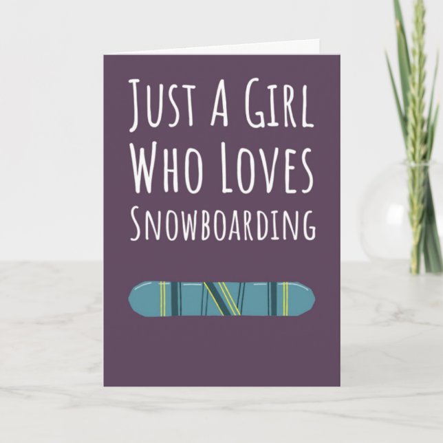 Süße rosa Snowboarder-Karten für Mädchen Winterspo Karte (Vorderseite)