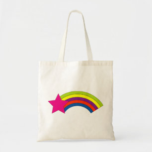 Süße rosa Stern bunte Regenbogen Tragetasche