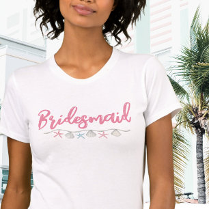 Süße Rosa Strand-Junggesellinnenabschied Brautjung T-Shirt