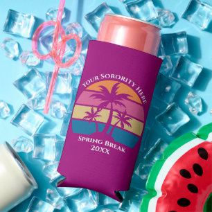 Süße rosa Studentenverbindung Strandparty im Frühl Selters Dosenkühler