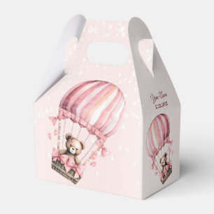 Süße rosa Teddybär-Heißluftballon-Party Geschenkschachtel