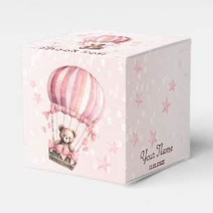Süße rosa Teddybär-Heißluftballon-Party Geschenkschachtel