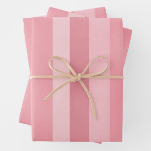 Süße rosa texturierte Streifenmuster Geschenkpapier Set