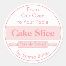 Süße rosa Torte-Etikett-Aufkleber für die Bäckerei