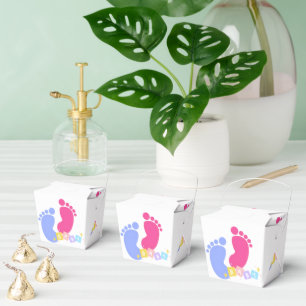 Süße rosa und blaue Pastell-Baby-Fußabdrücke-Blöck Geschenkschachtel