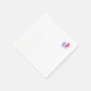 Süße rosa und blaue Pastell-Baby-Fußabdrücke-Blöck Serviette