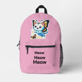 Süße rosa und schwarze Katzen-Rucksack Bedruckter Rucksack